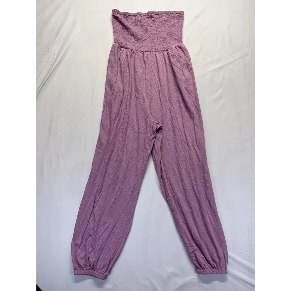 American Eagle Outfitters Sunchaser Knit Smocked Tube Jumpsuit Womens M Purple